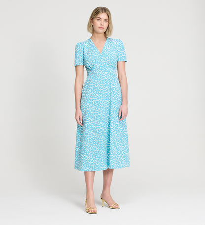 Nieve Blue Cherry Spot Midi Dress