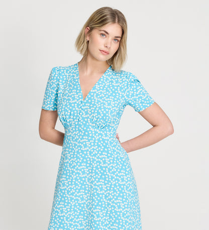 Nieve Blue Cherry Spot Midi Dress