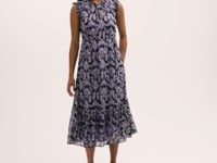 Rosalind Green Leopard Chiffon Sleeveless Midi Dress