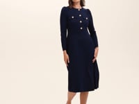 Gilly Black Ponte Jersey Midi Dress