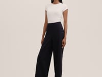 Kenzie Burgundy Ponte Jersey Wide Leg Trousers