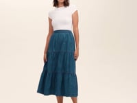 Lulu Indigo Denim Midi Skirt