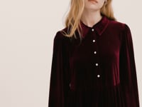 Rosanna Burgundy Velvet Short Dress