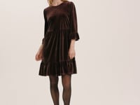 Camie Burgundy Velvet Short Tiered Dress