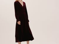 Laila Burgundy Velvet Midi Dress