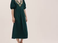 Chloe Navy Corduroy Midi Dress