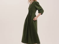 Jaz Black Corduroy Midi Dress