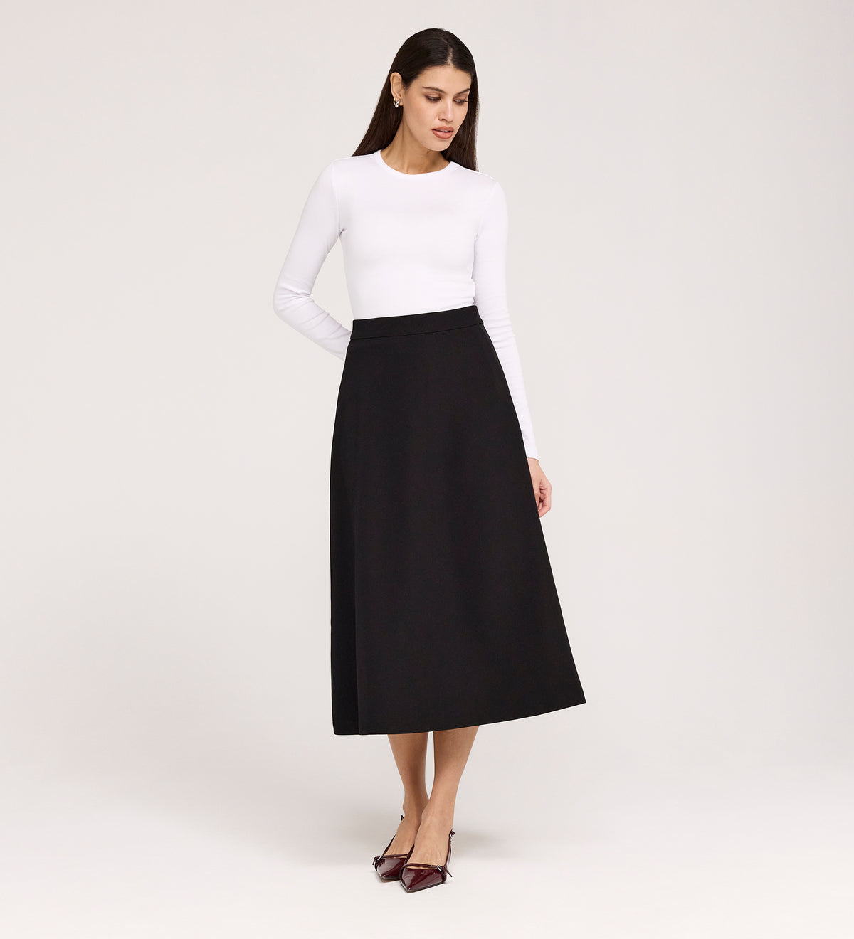 Ramona Rich Crepe Midi Skirt