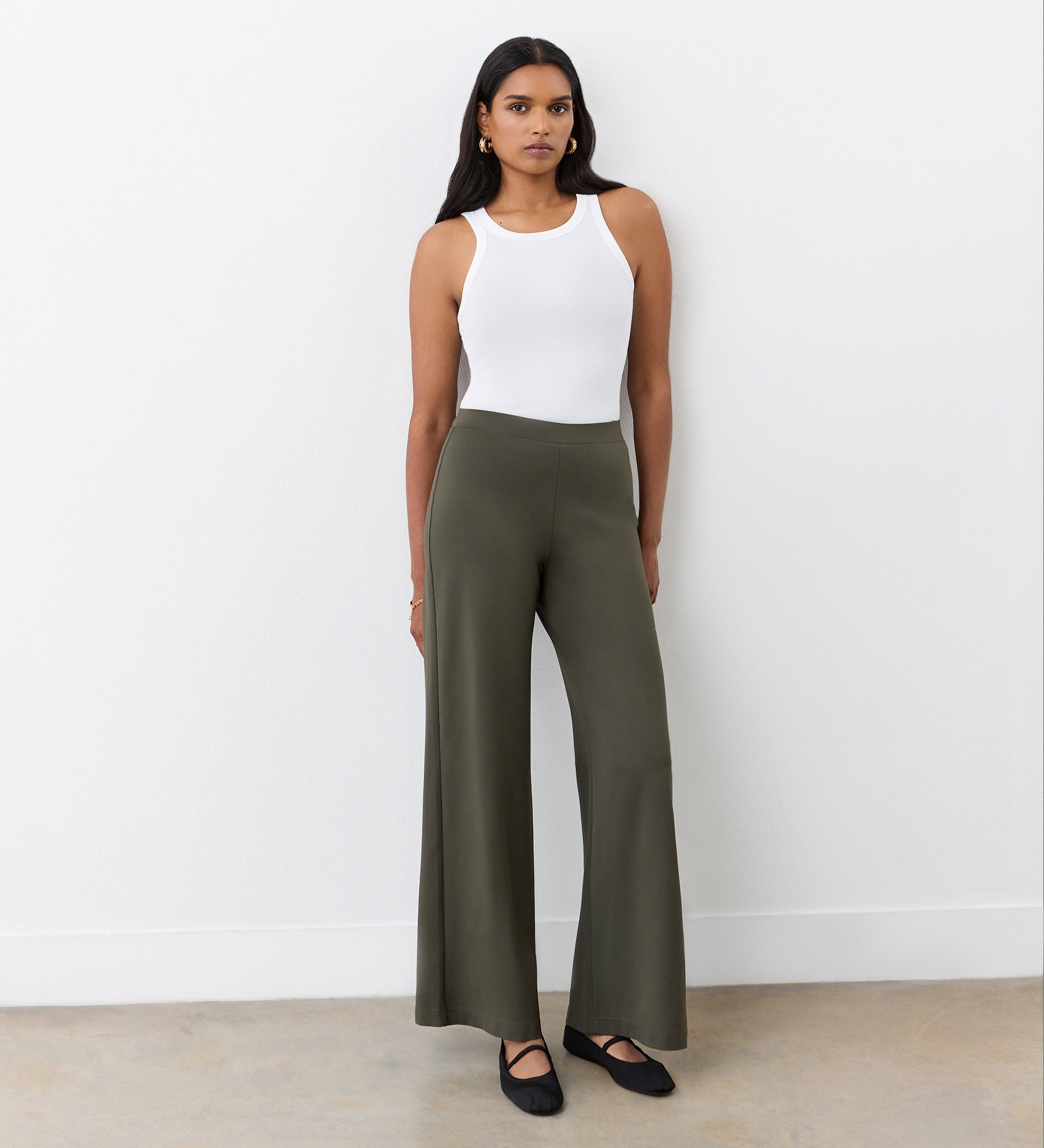 Reyna Ponte Jersey Wide Leg Trousers