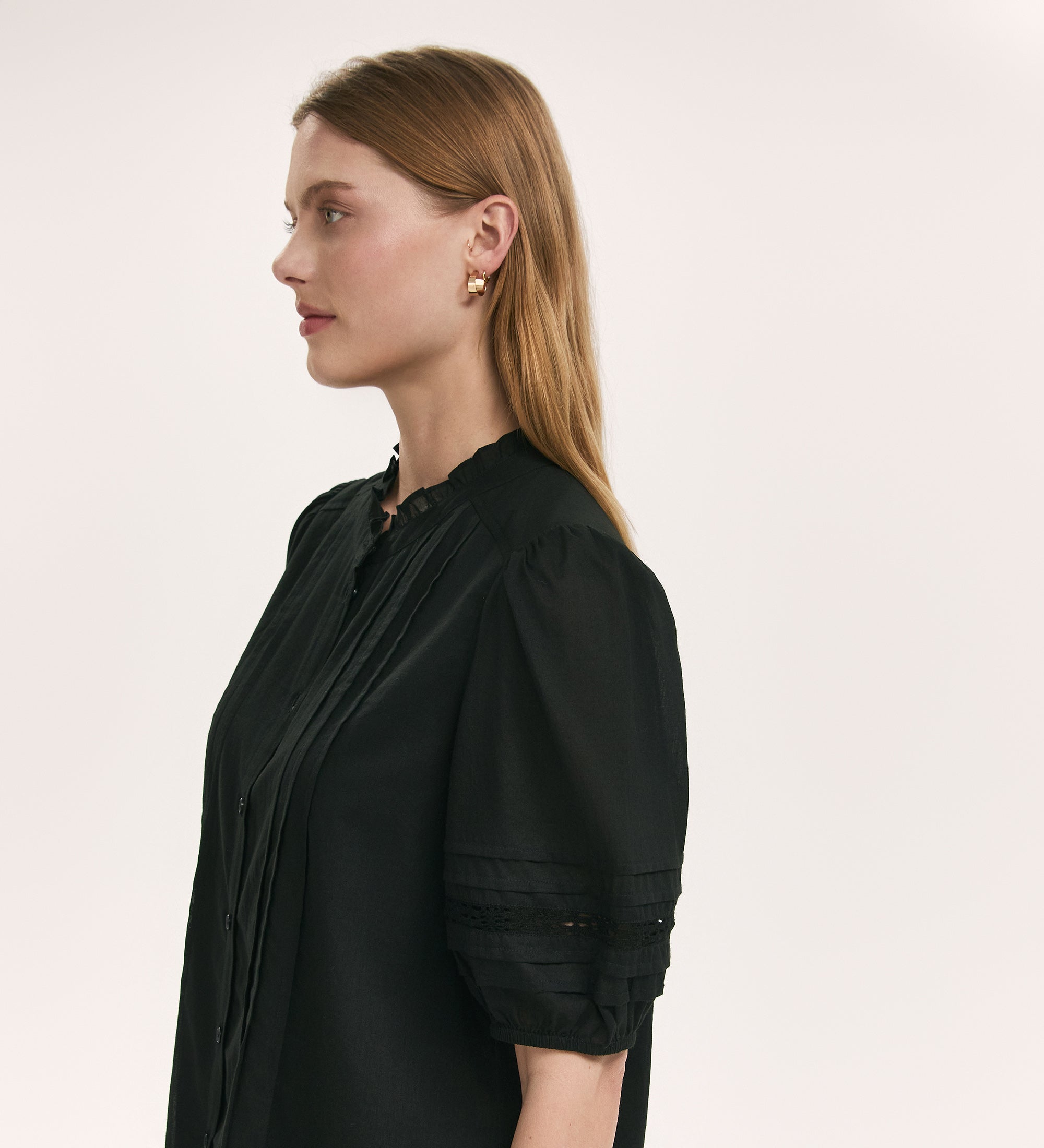 Adalia Black Cotton Blouse – Finery London