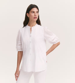Adalia White Cotton Blouse – Finery London