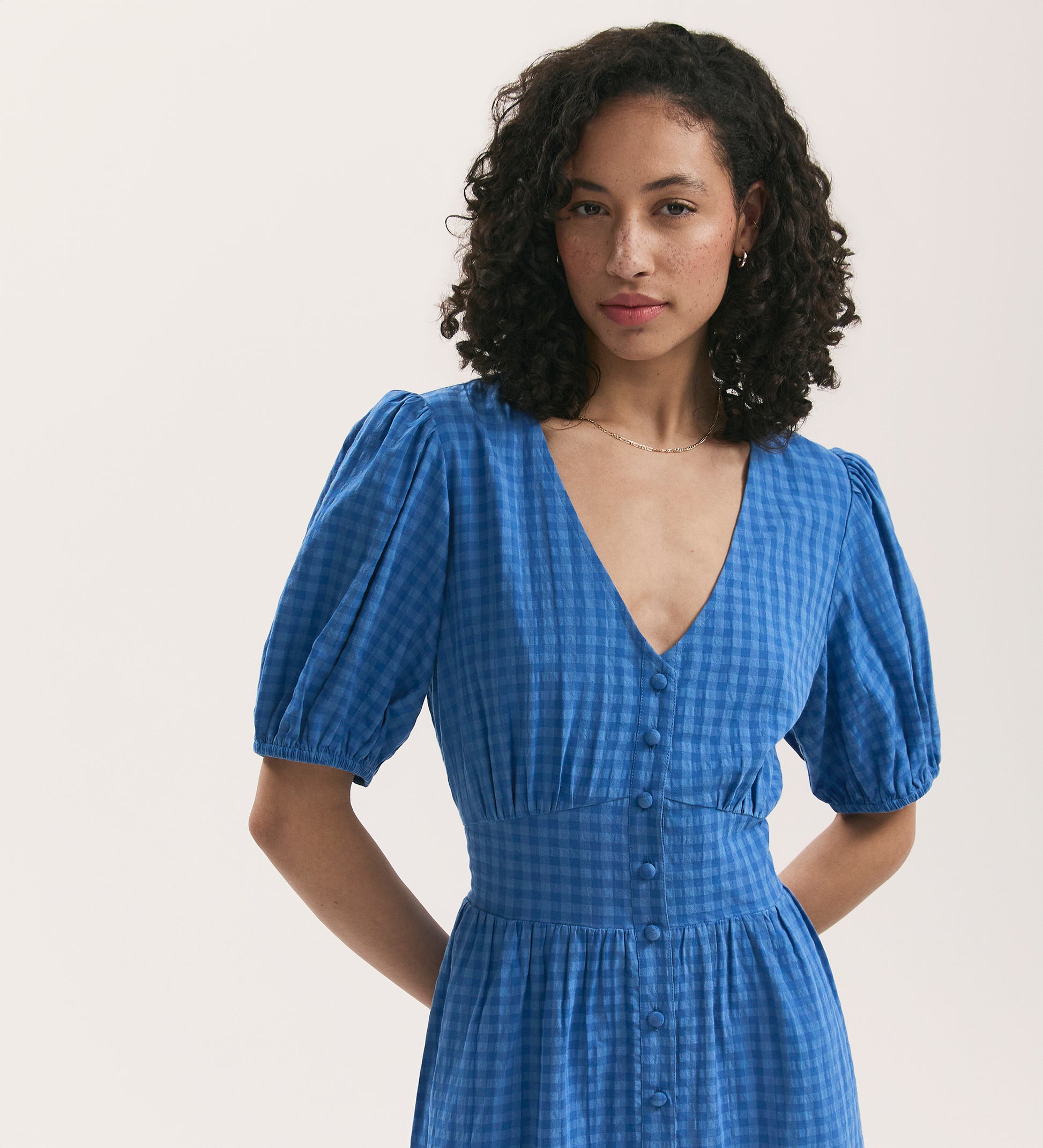Addison Blue Gingham Seersucker Midi Dress Finery London Addison Blue Gingham Seersucker Midi Dress Finery London