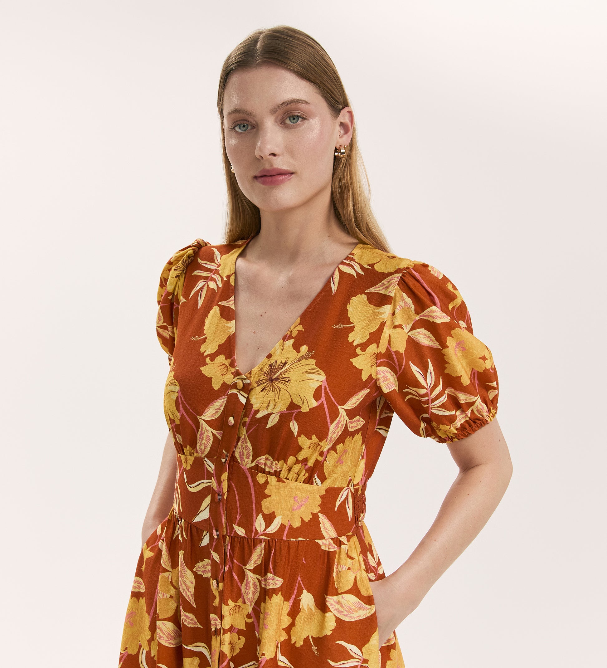 addison floral midi dress Addison Floral Mesh Midi Dress - Burgundy