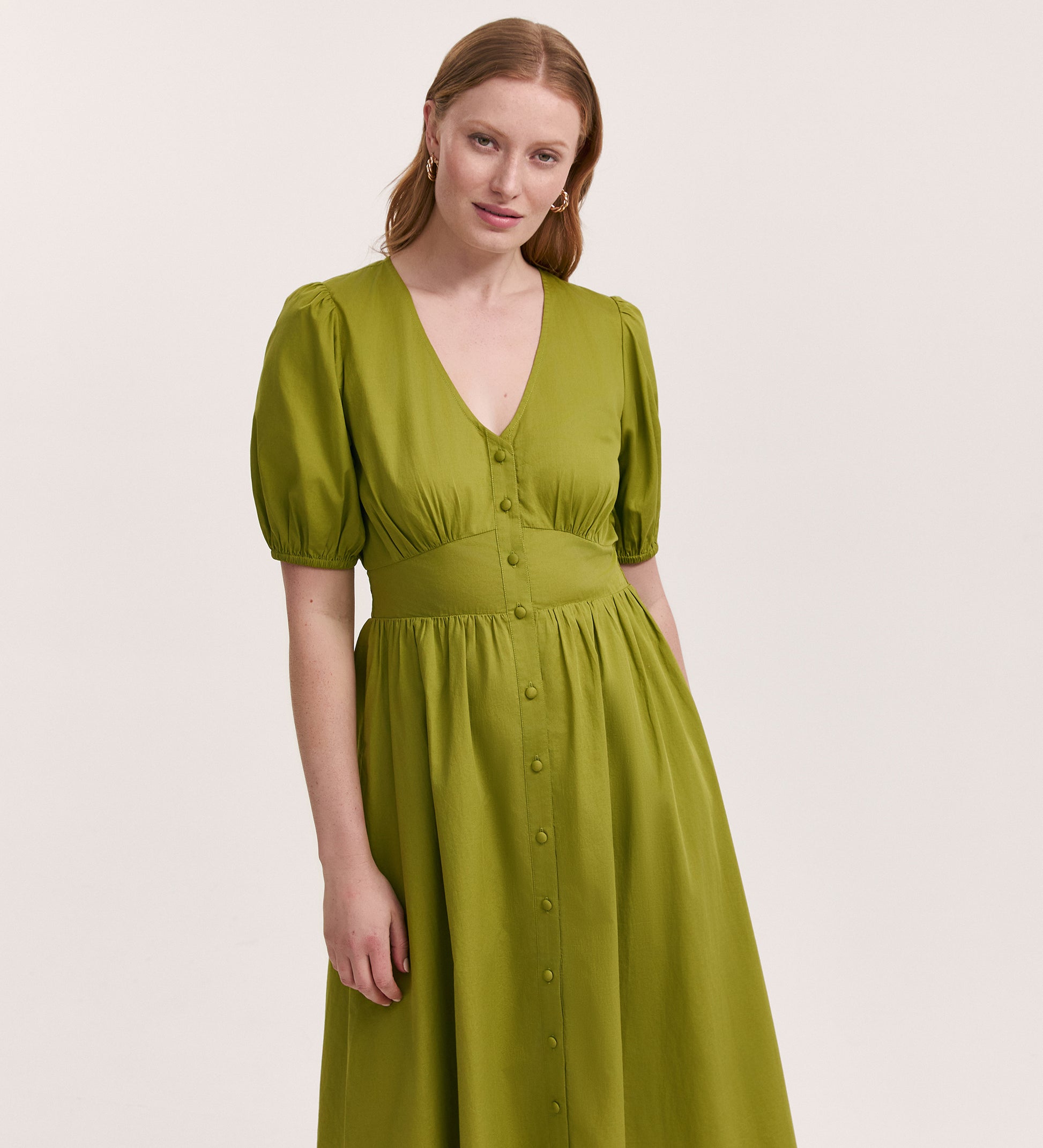 Addison Light Green Cotton Midi Tea Dress Finery London Addison Light Green Cotton Midi Tea Dress Finery London