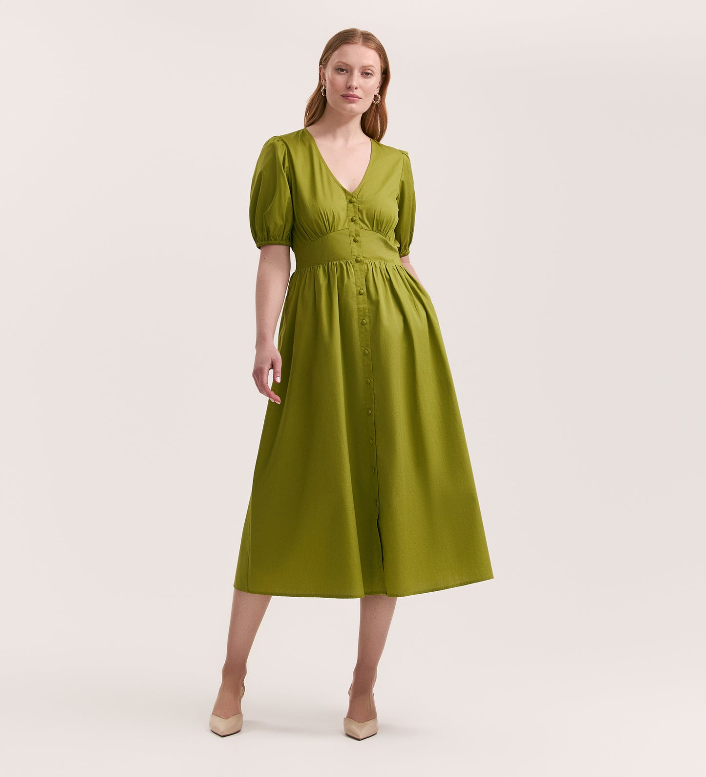 Addison Light Green Cotton Midi Tea Dress Finery London Addison Light Green Cotton Midi Tea Dress Finery London