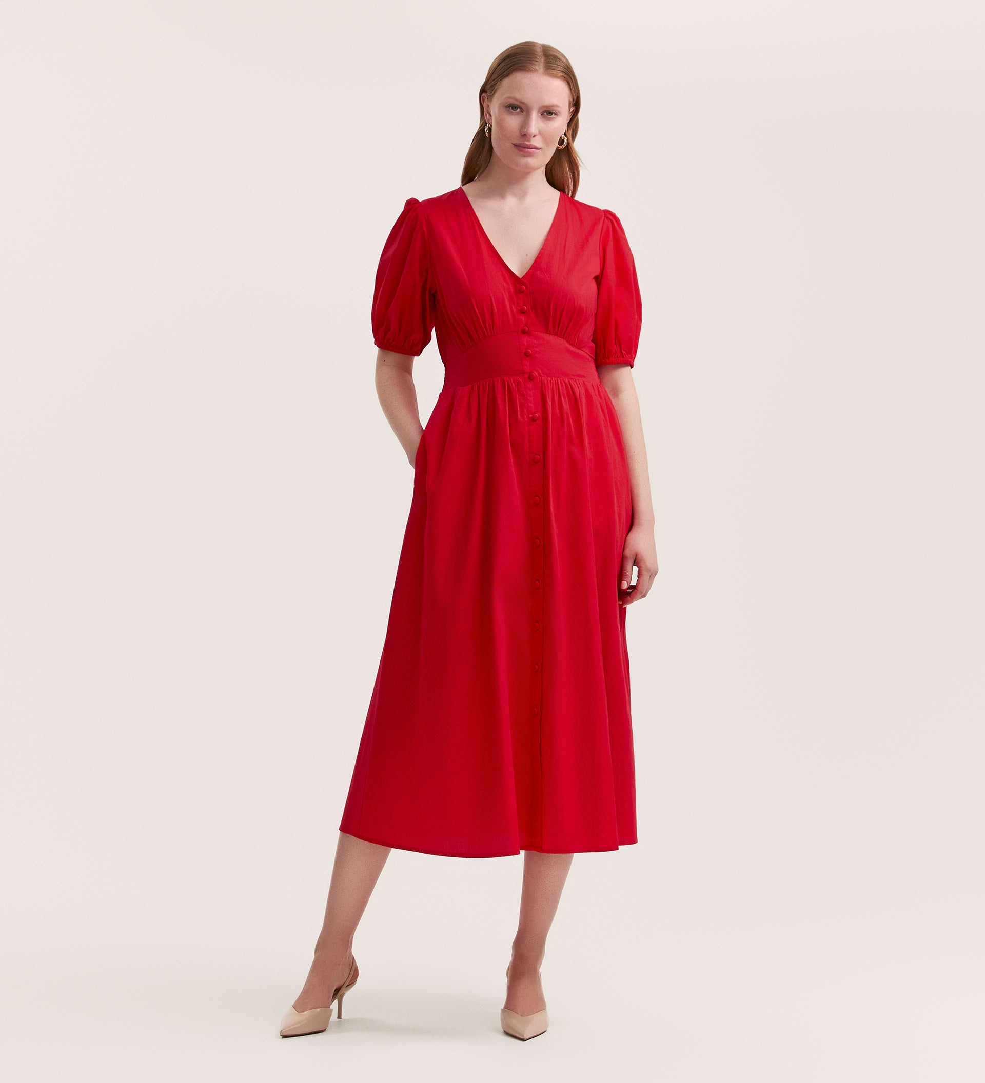 Addison Cotton Midi Tea Dress