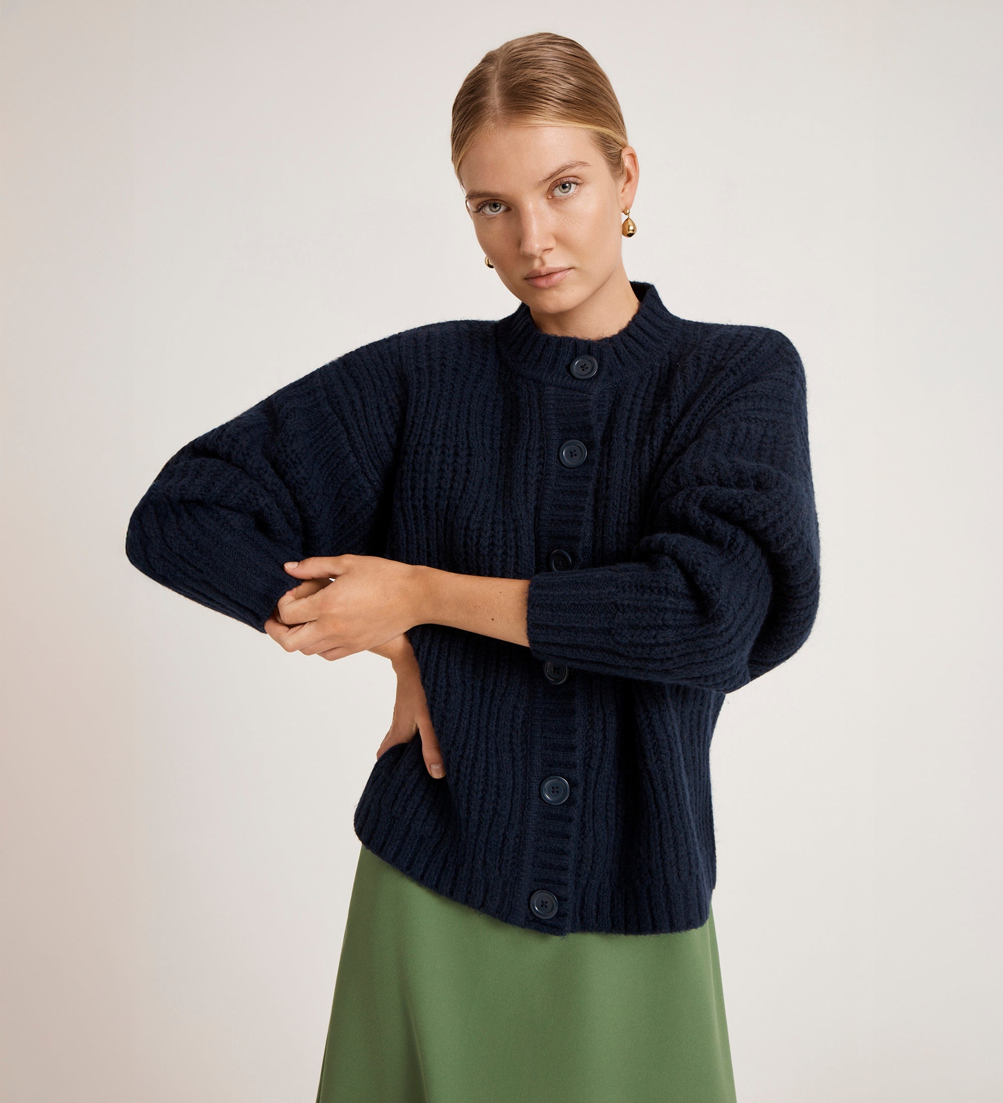 Ailsa Navy Knitted Cardigan – Finery London