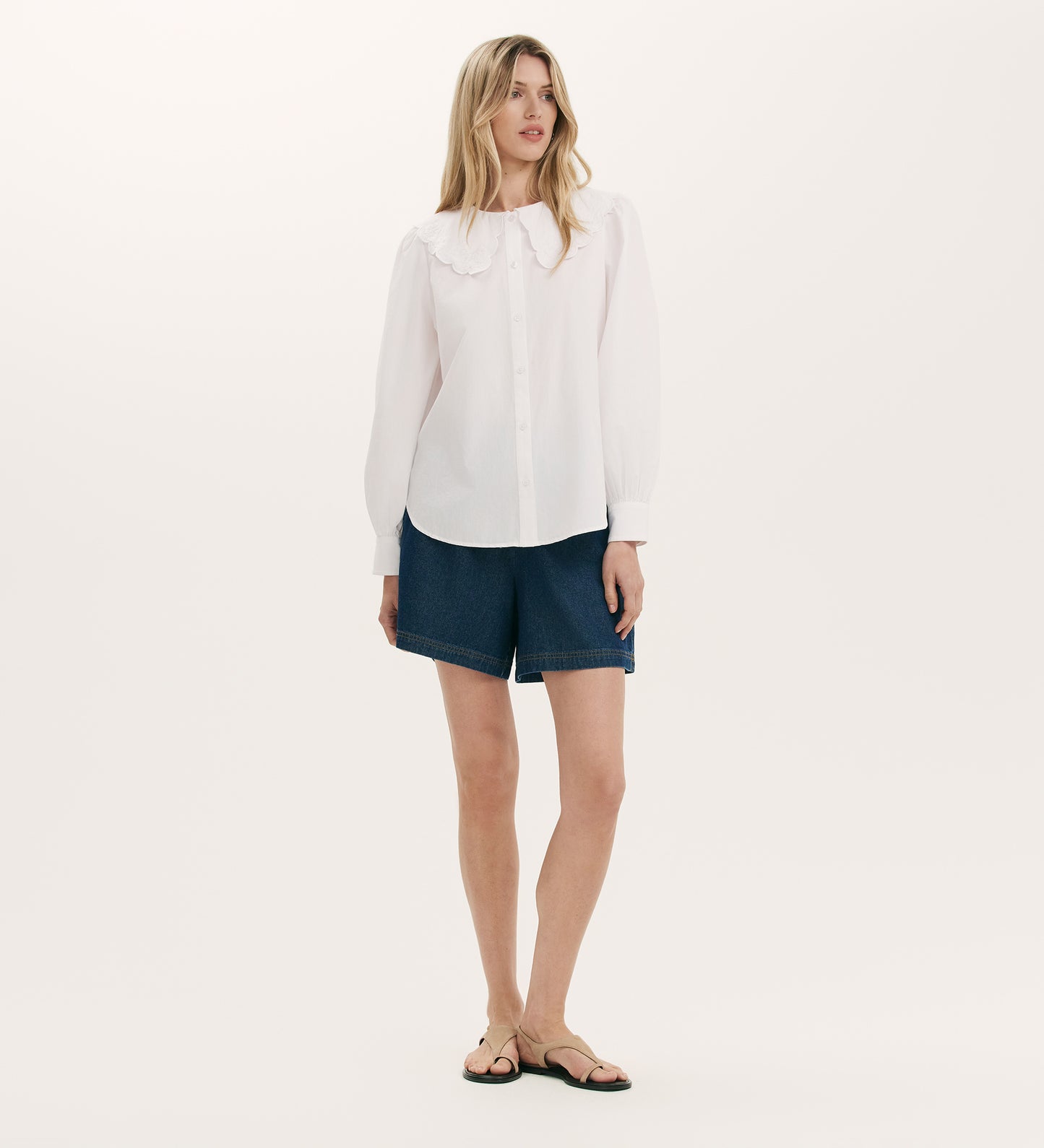 Ansley White Cotton Shirt