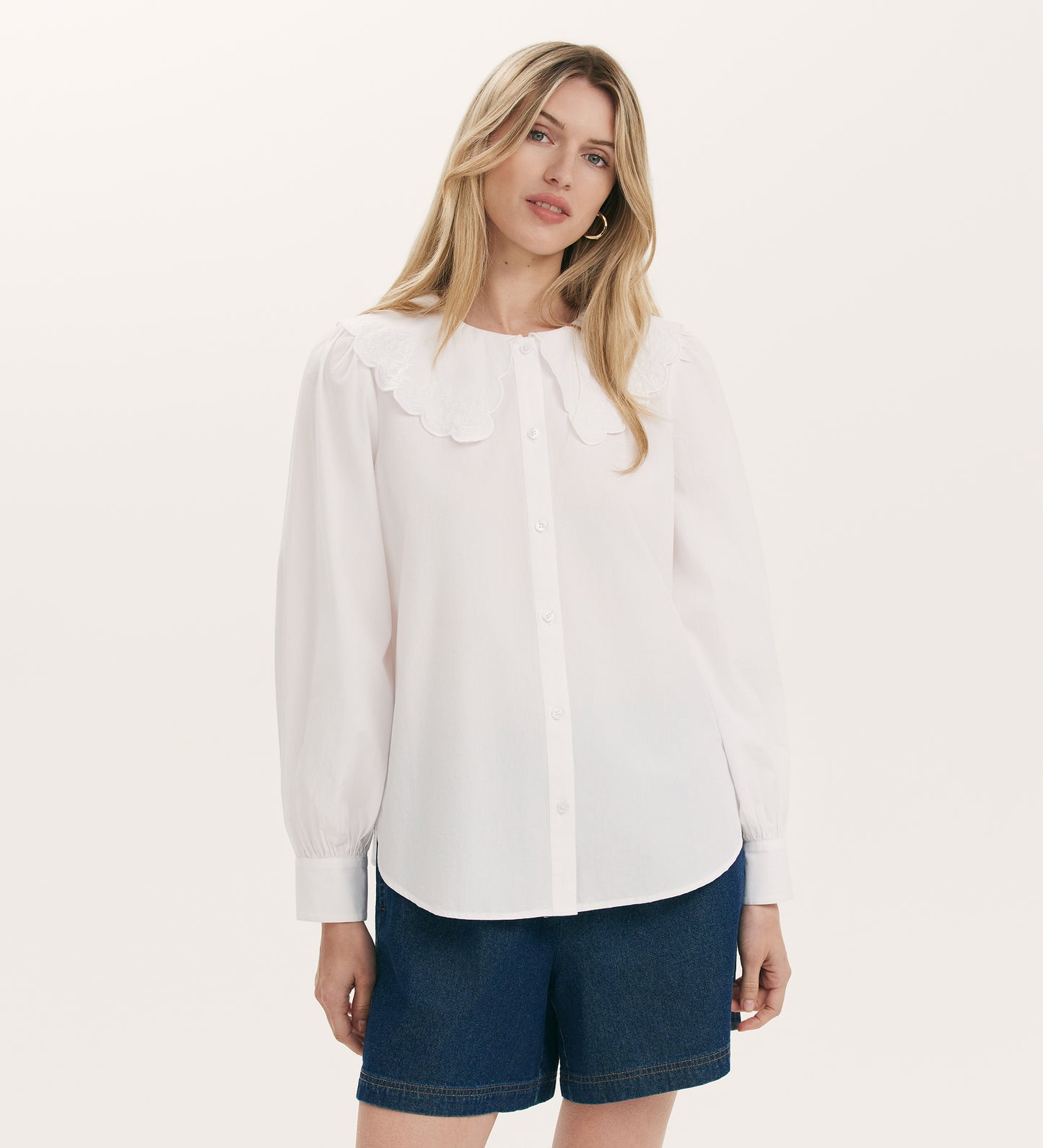 Ansley White Cotton Shirt