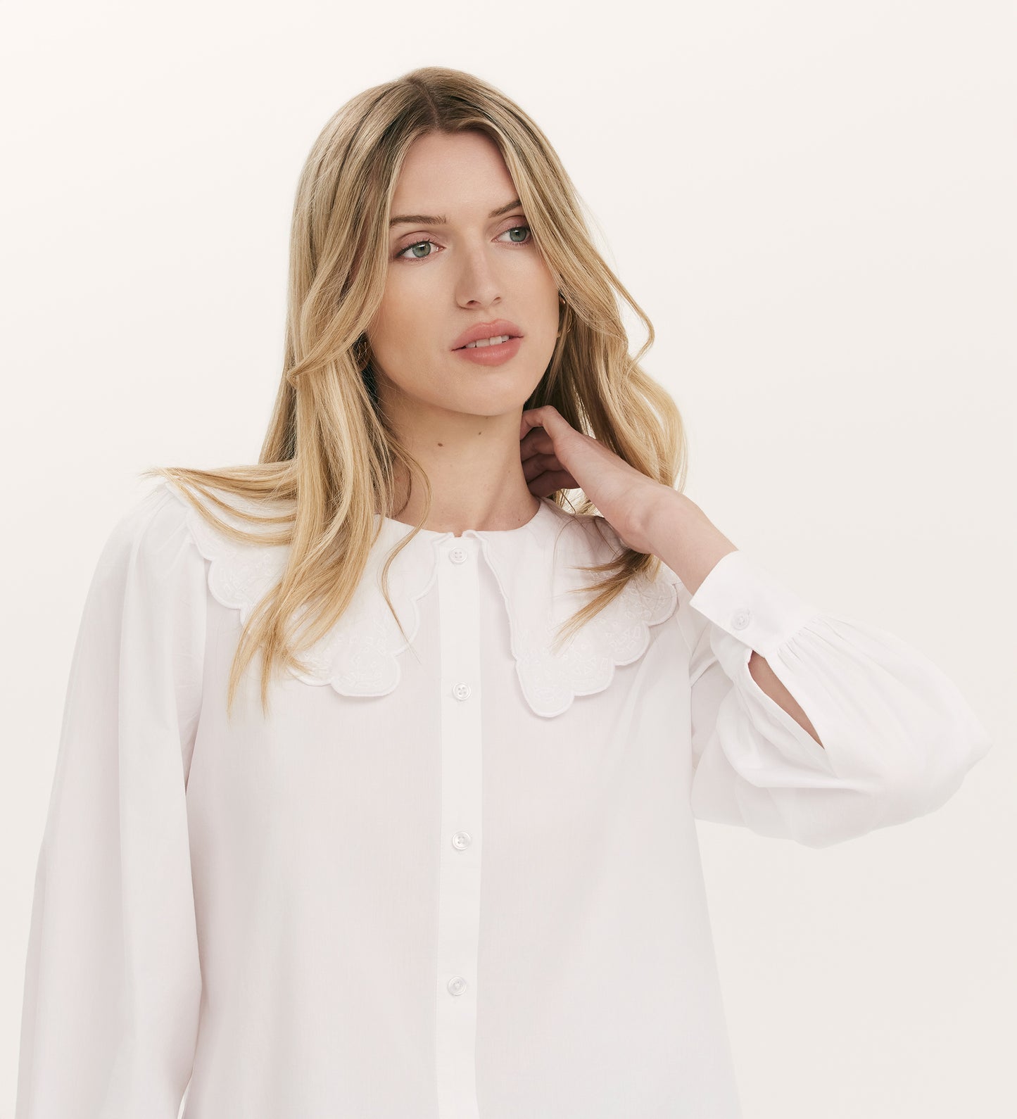 Ansley White Cotton Shirt