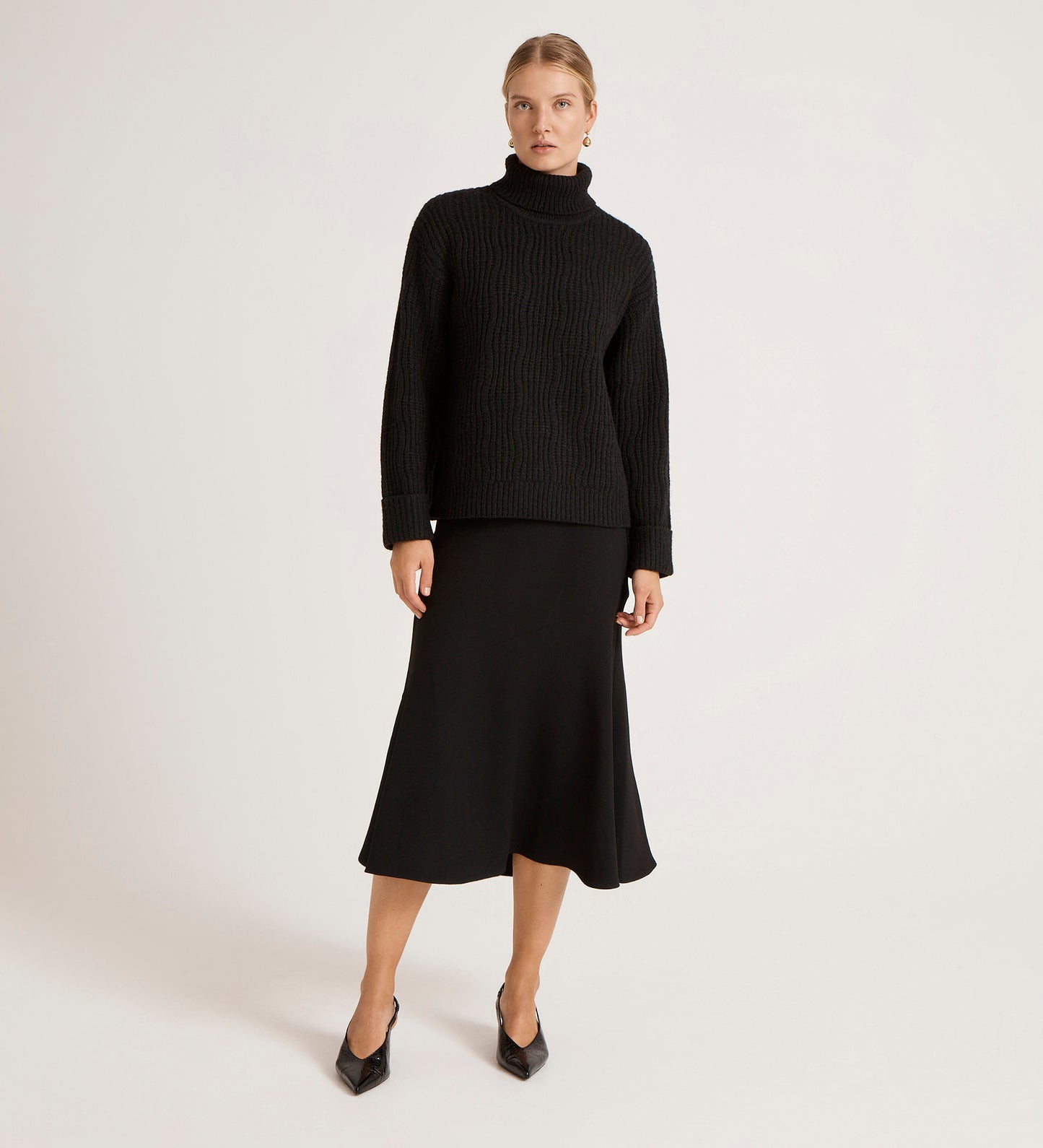 Albie Black Roll Neck Jumper