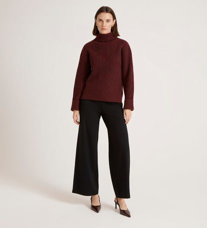 Albie Burgundy Roll Neck Jumper