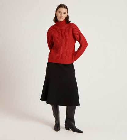 Albie Red Roll Neck Jumper