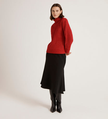 Albie Red Roll Neck Jumper