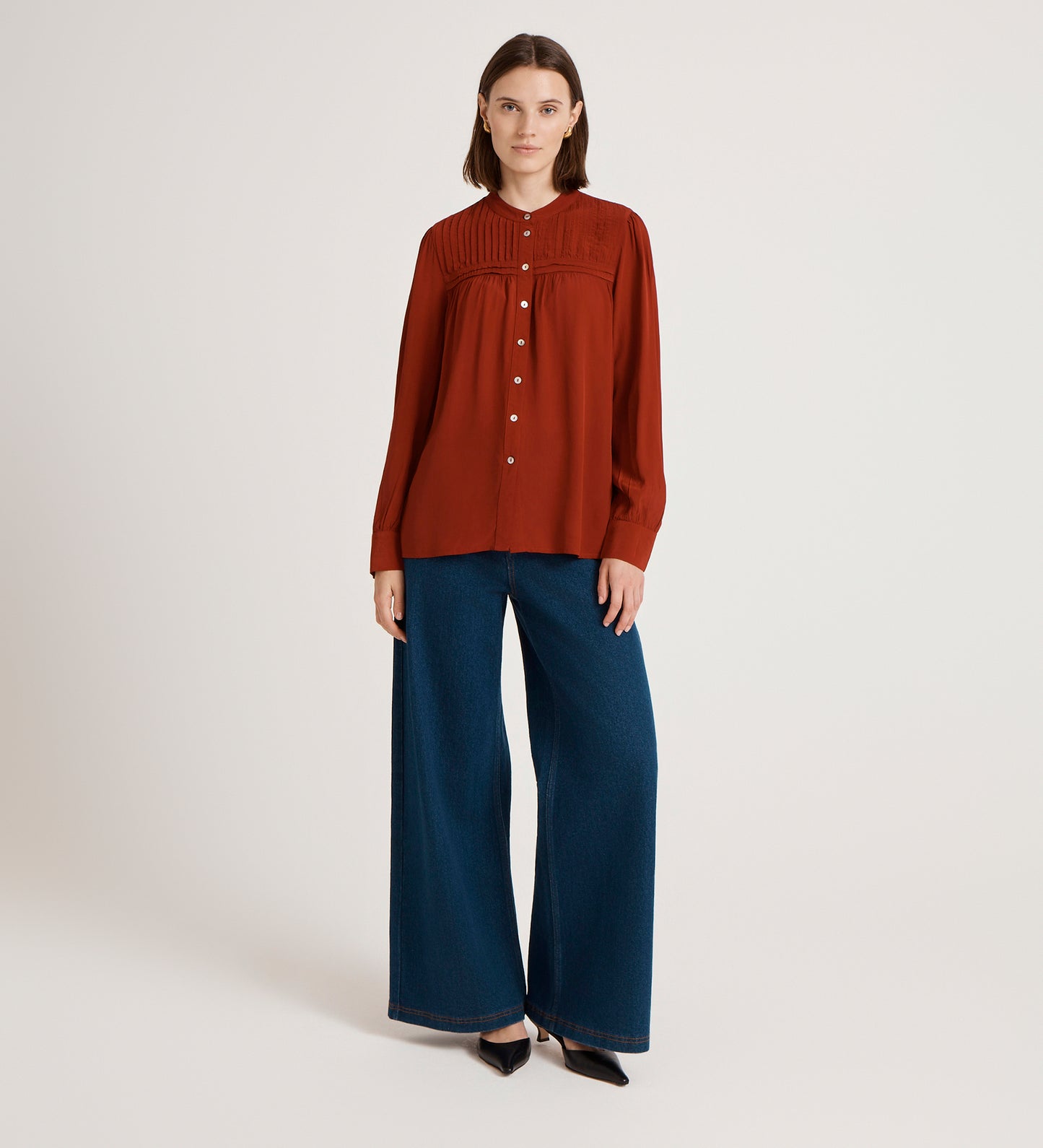 Andrea Red Crepe Blouse