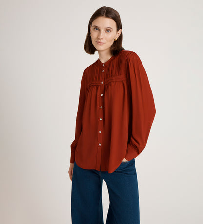 Andrea Red Crepe Blouse
