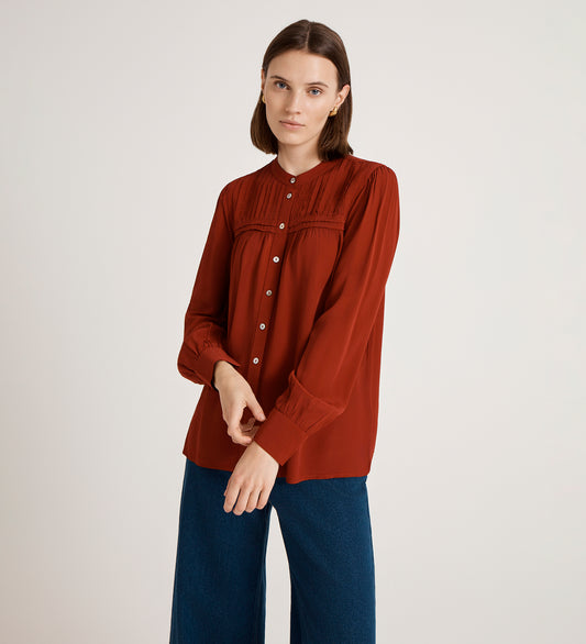 Andrea Red Crepe Blouse
