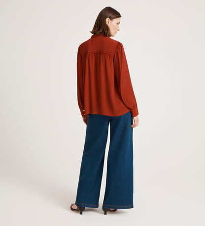 Andrea Red Crepe Blouse