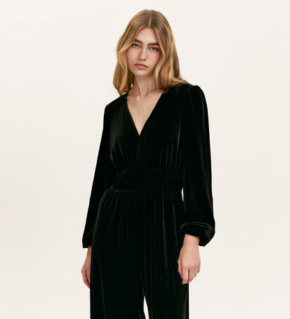 Anna Black Velvet Jumpsuit