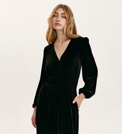 Anna Black Velvet Jumpsuit