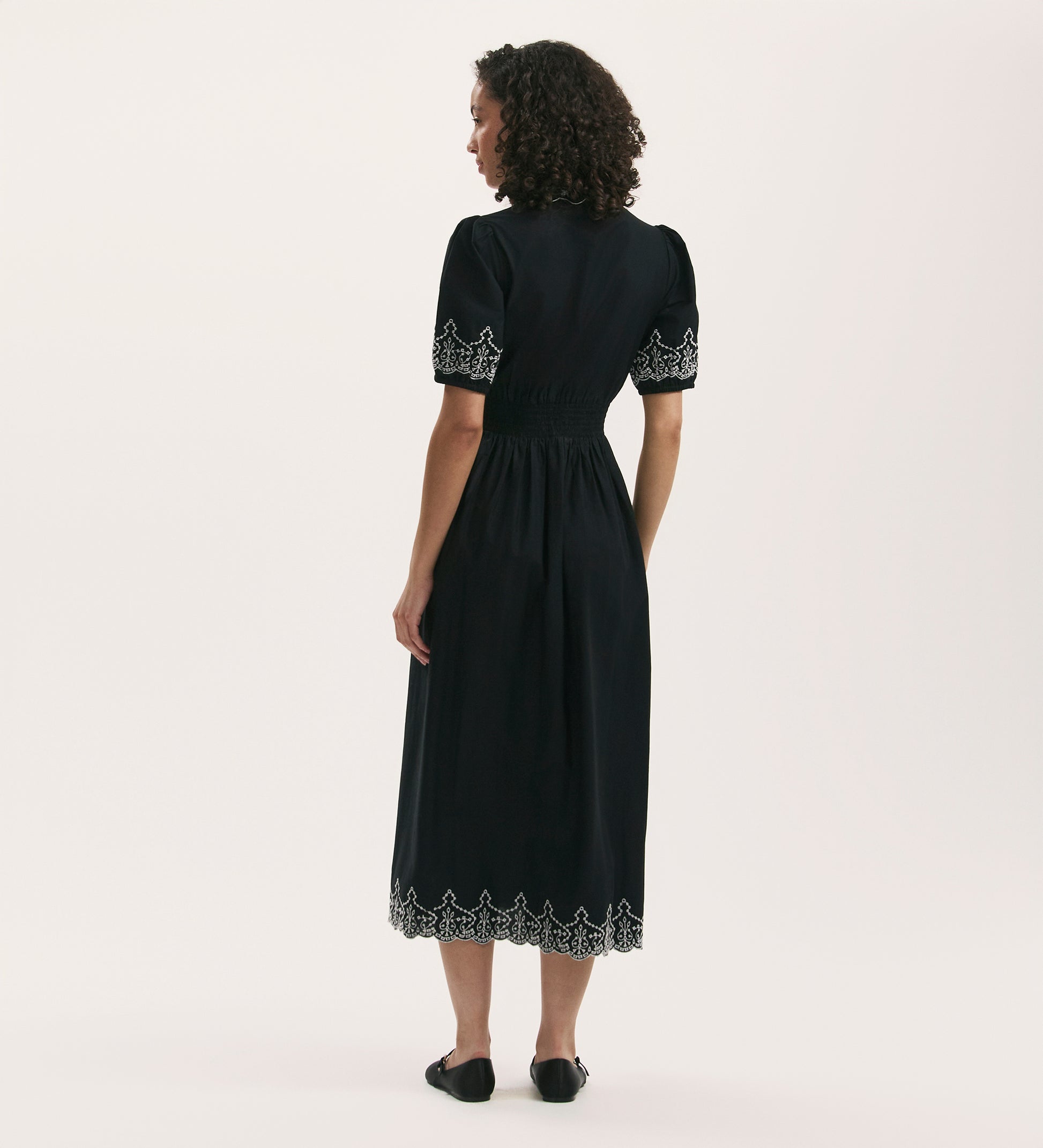 Arianna Black Embroidered Cotton Midi Dress Finery London Arianna Black Embroidered Cotton Midi Dress Finery London