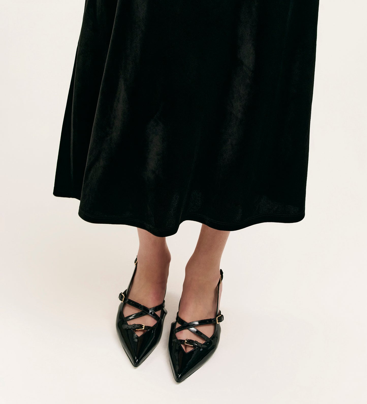 Bailey Black Jersey Velvet Skirt