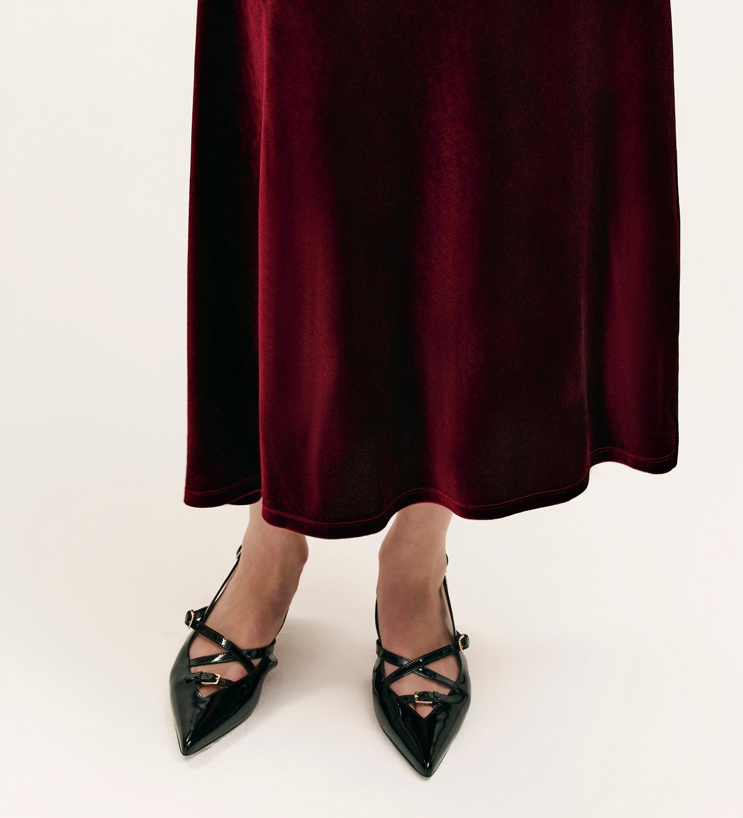 Bailey Burgundy Jersey Velvet Skirt