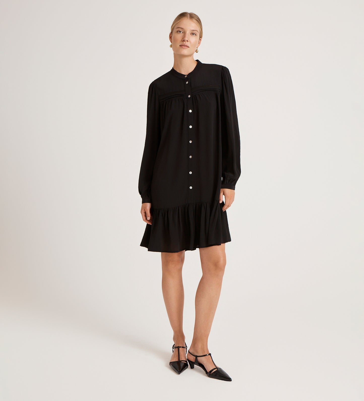 Beccy Black Crepe Short Dress