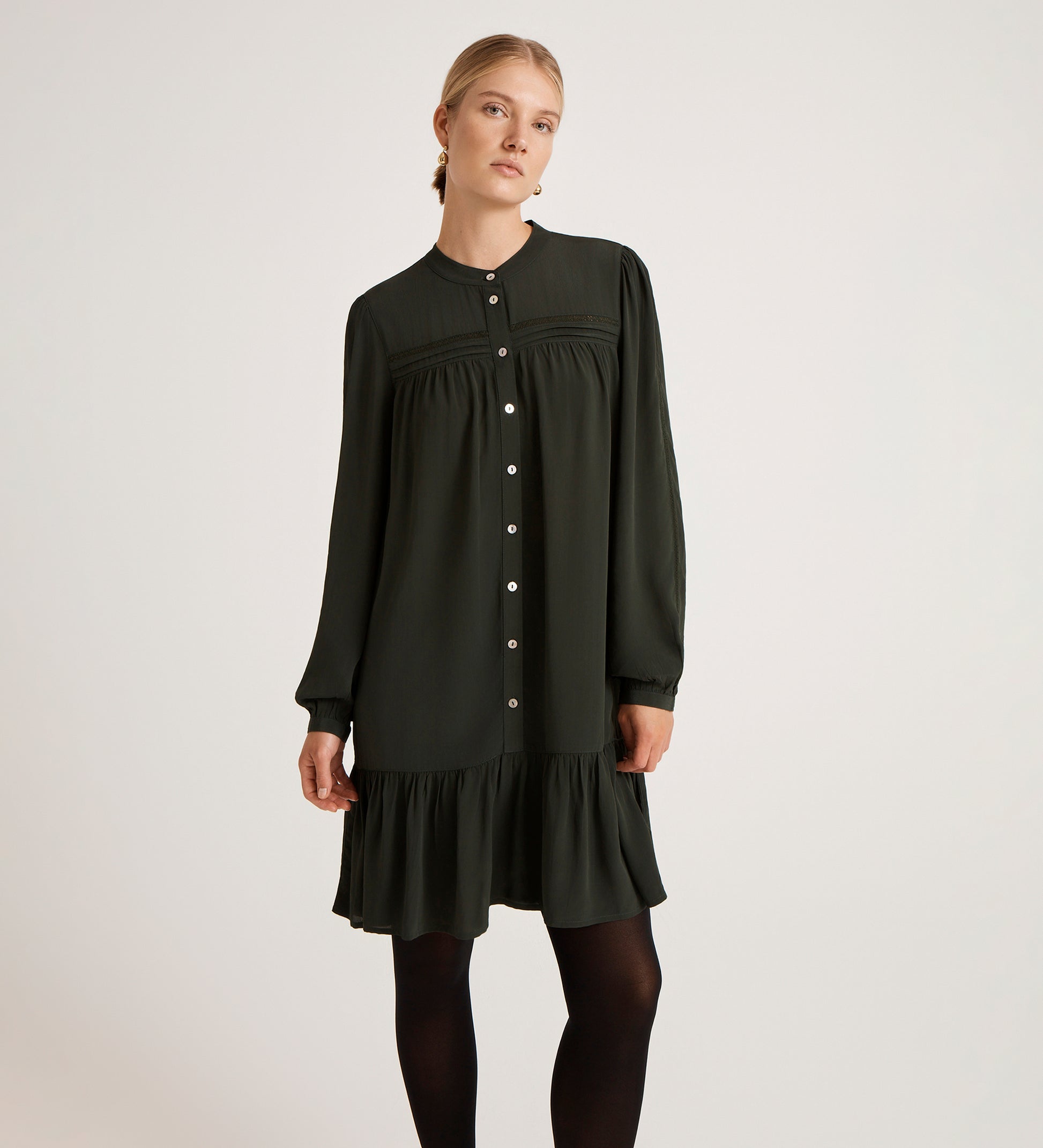 Beccy Forest Green Crepe Short Dress Finery London Beccy Forest Green Crepe Short Dress Finery London