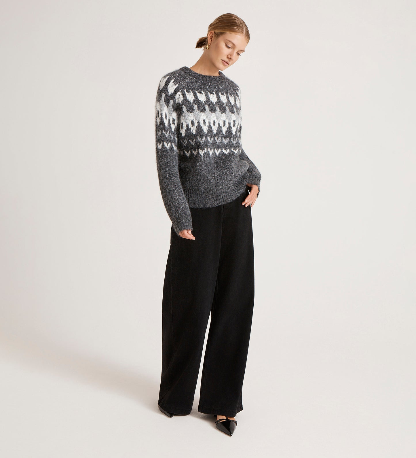 Belina Grey Marle Knitted Jumper