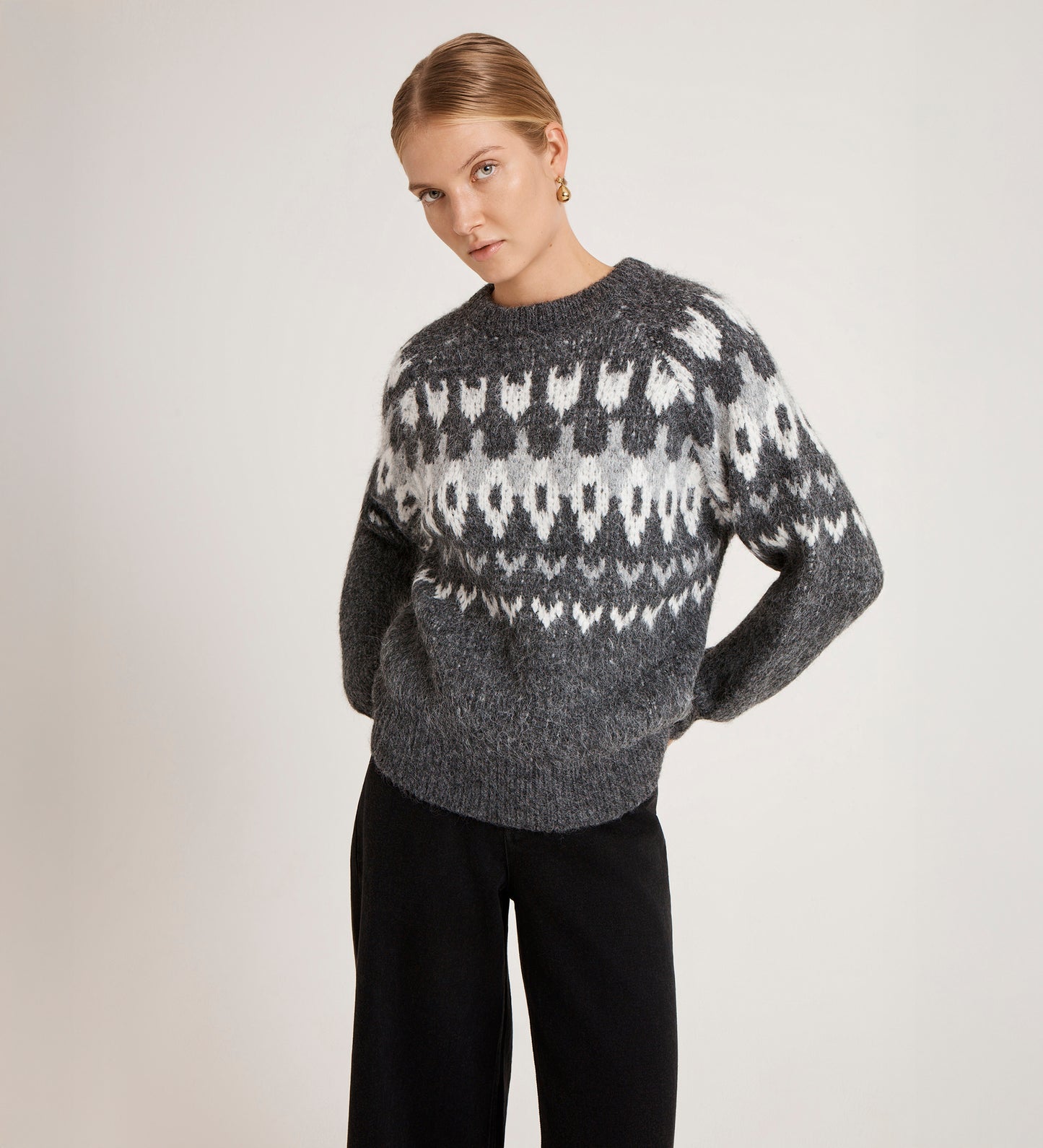Belina Grey Marle Knitted Jumper