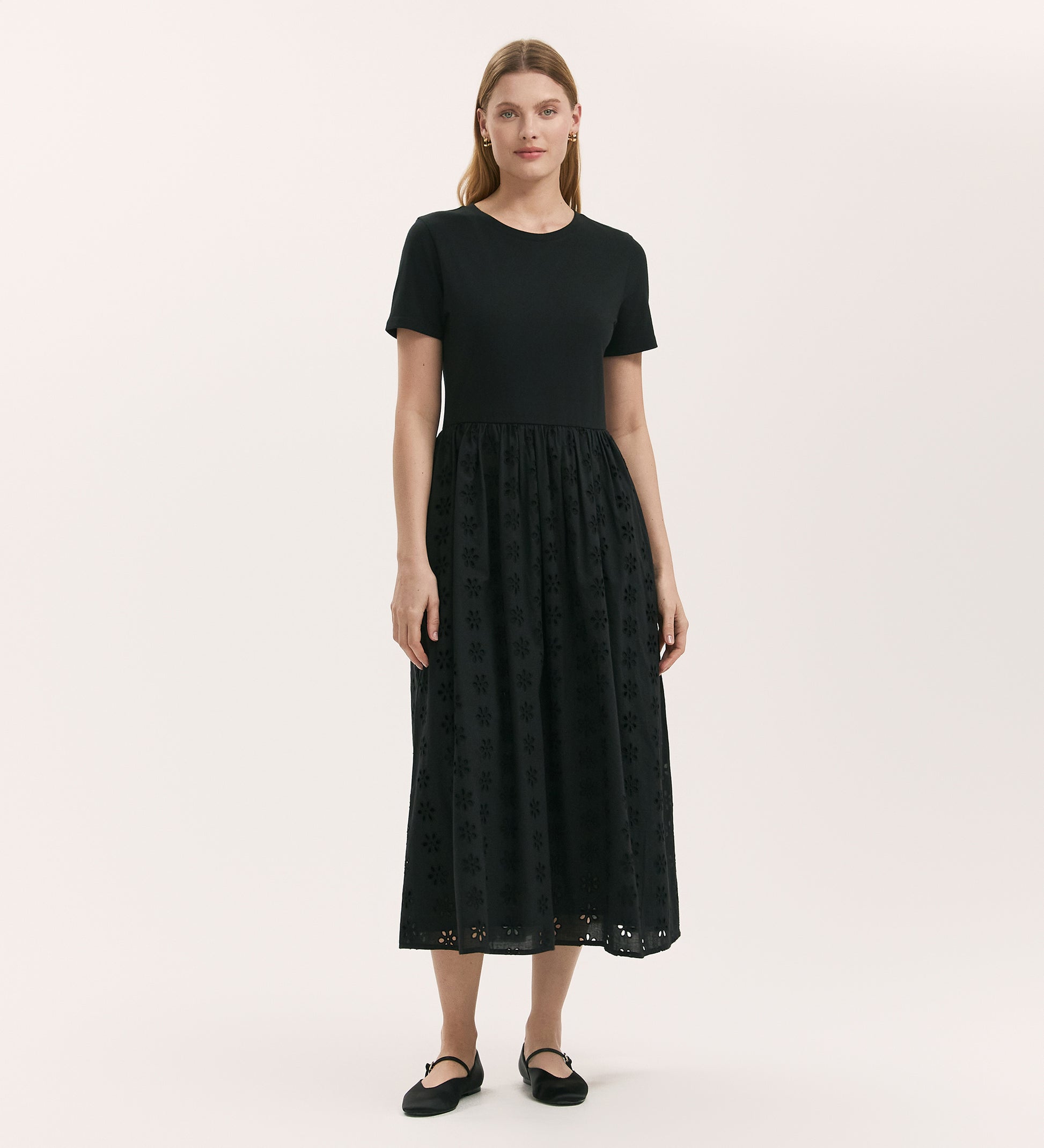 Brea Black Cotton T-Shirt Midi Dress Finery London Brea Black Cotton T-Shirt Midi Dress Finery London