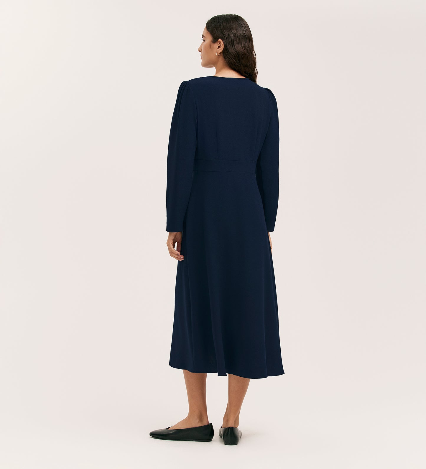 Caprice Navy Crepe Midi Dress