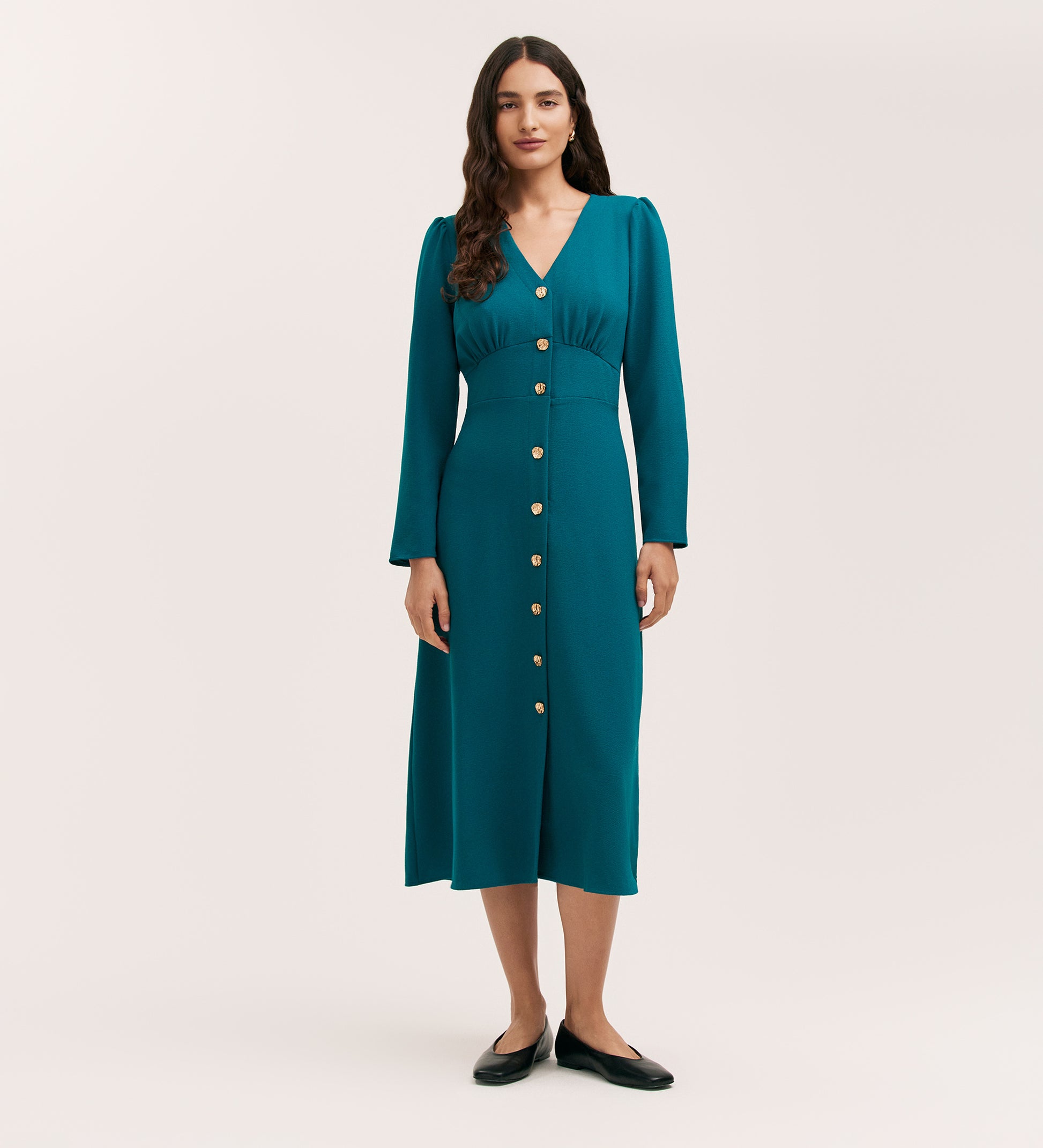 caprice midi dress Caprice Petrol Crepe Midi Dress