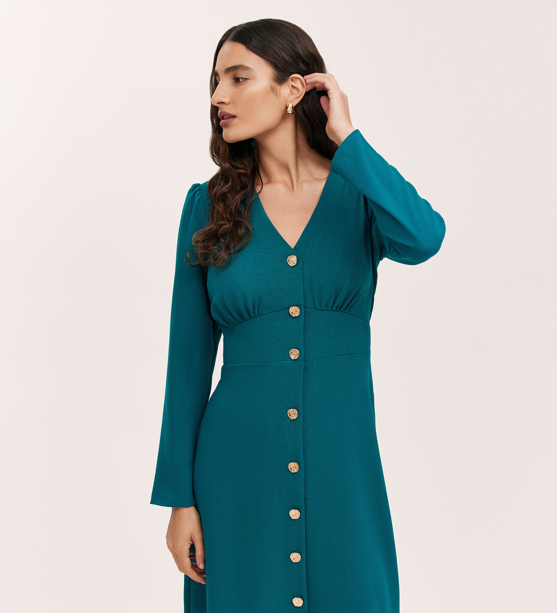 caprice midi dress Caprice Petrol Crepe Midi Dress