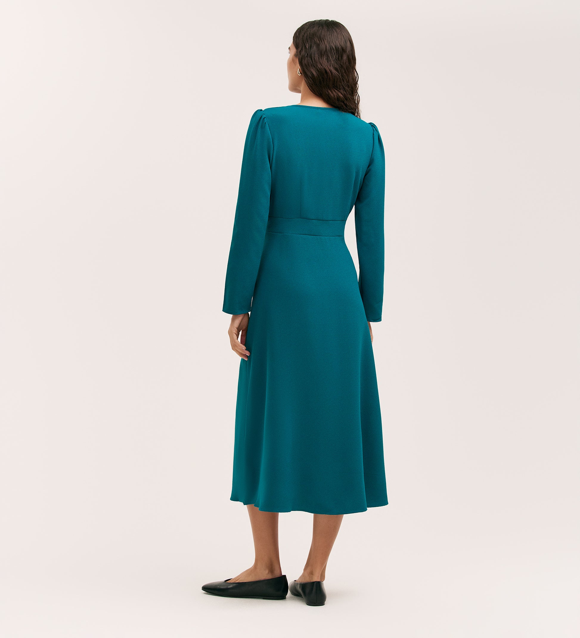 Caprice Petrol Crepe Midi Dress | Finery London Caprice Petrol Crepe Midi Dress | Finery London