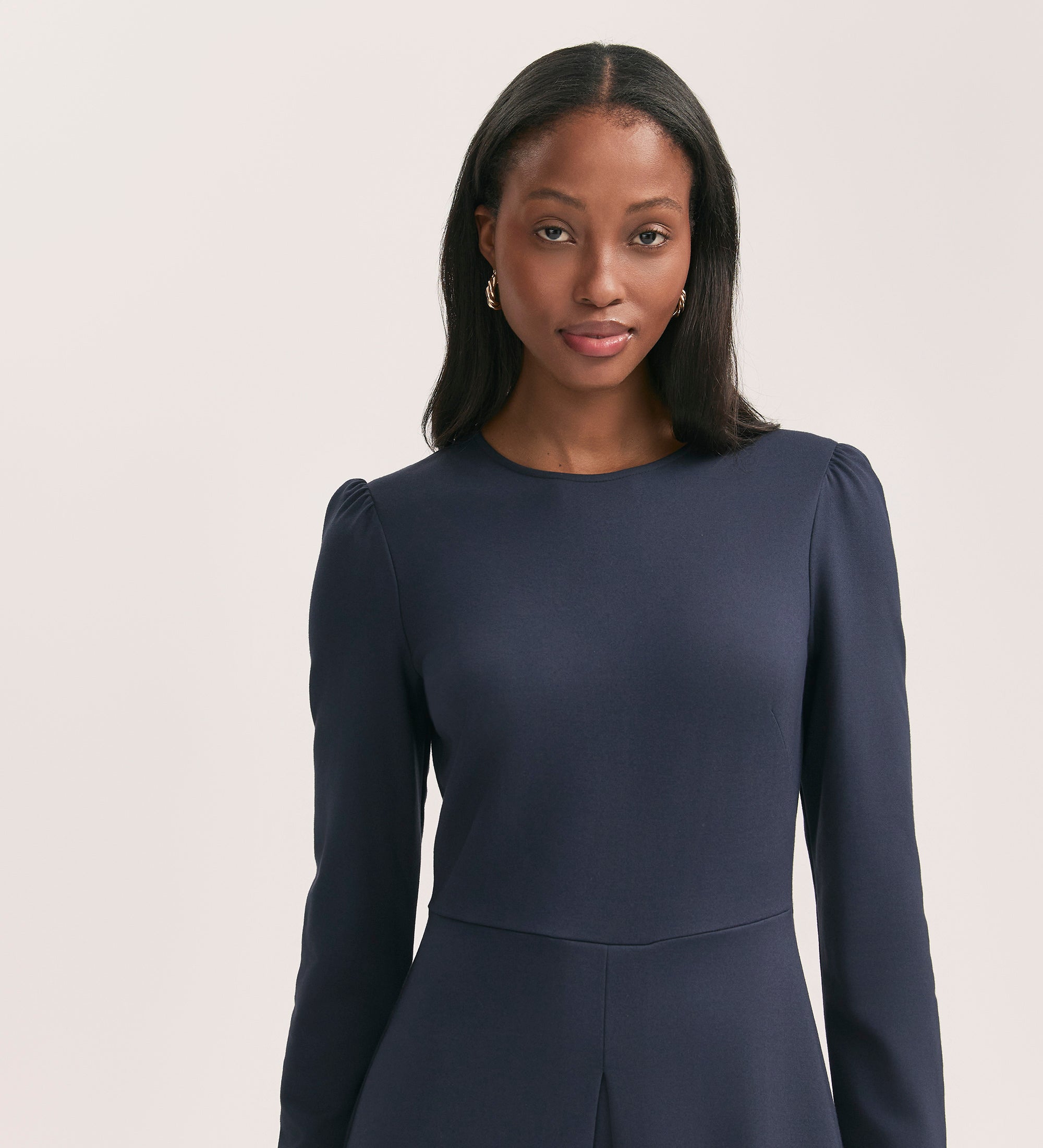 Carla Navy Ponte Jersey Midi Dress – Finery London