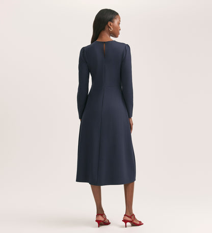 Carla Navy Ponte Jersey Midi Dress