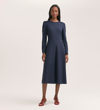 Carla Navy Ponte Jersey Midi Dress