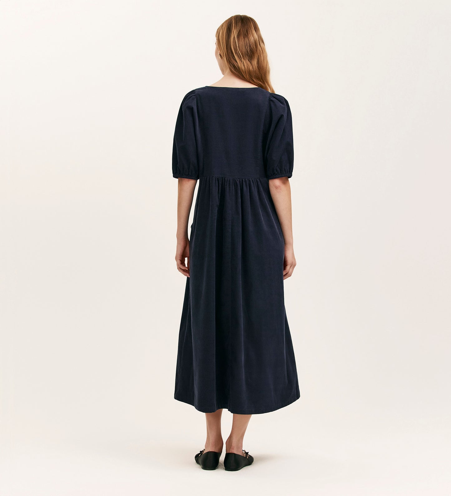 Chloe Navy Corduroy Midi Dress